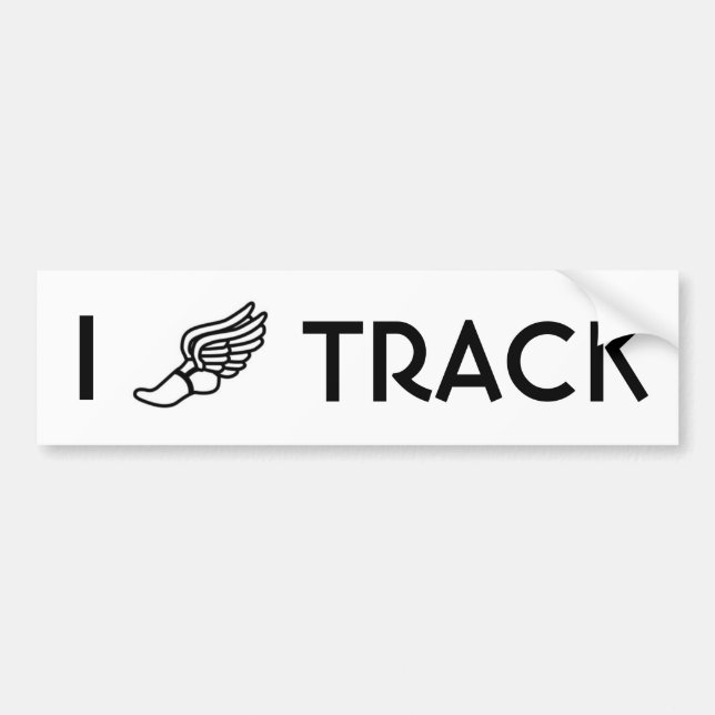 I <3 Track Bumper Sticker (Front)