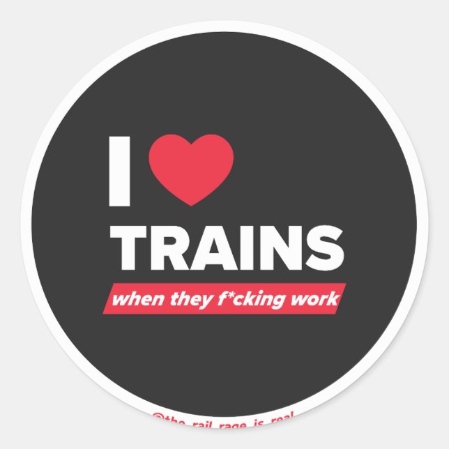 I <3 trains - sticker (Front)