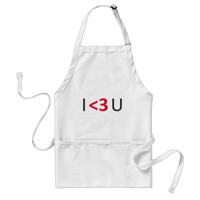 i <3 u adult apron (Front)
