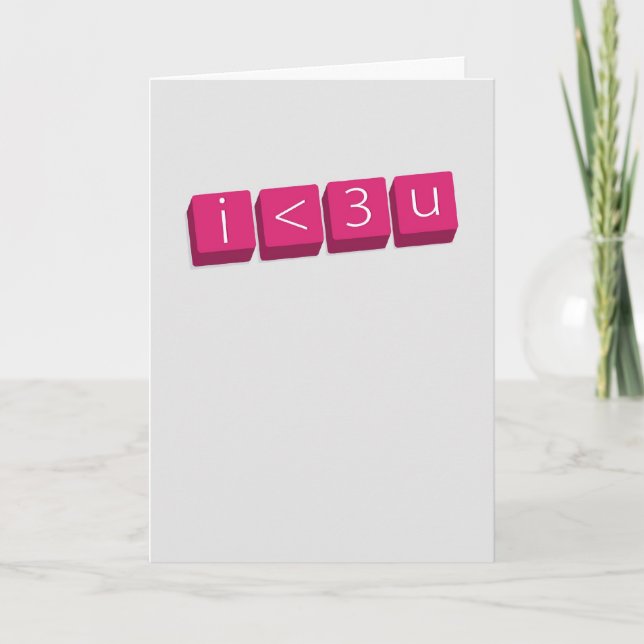 i <3 u (I love you) card (Front)