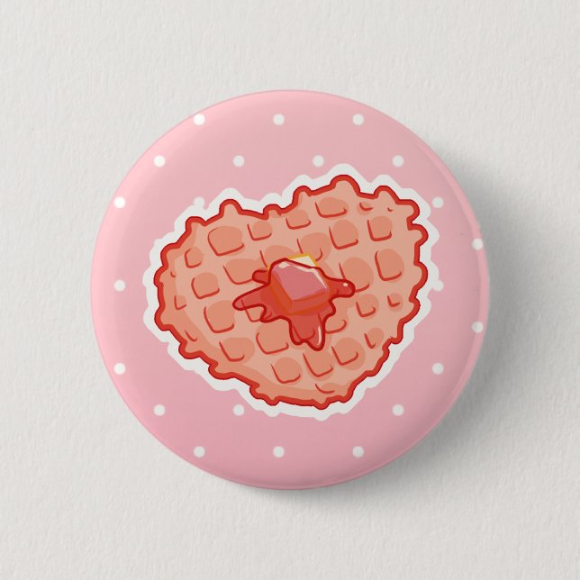 I <3 Waffle Pinback Button (Front)