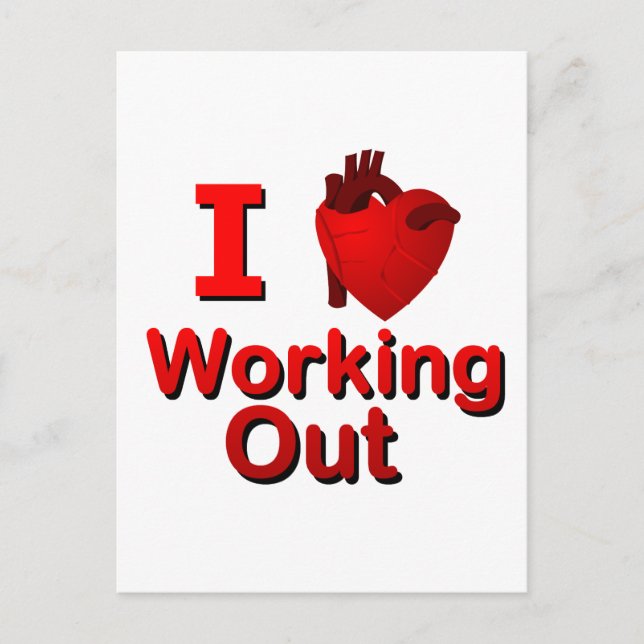 I <3 Working Out Postcard (Front)
