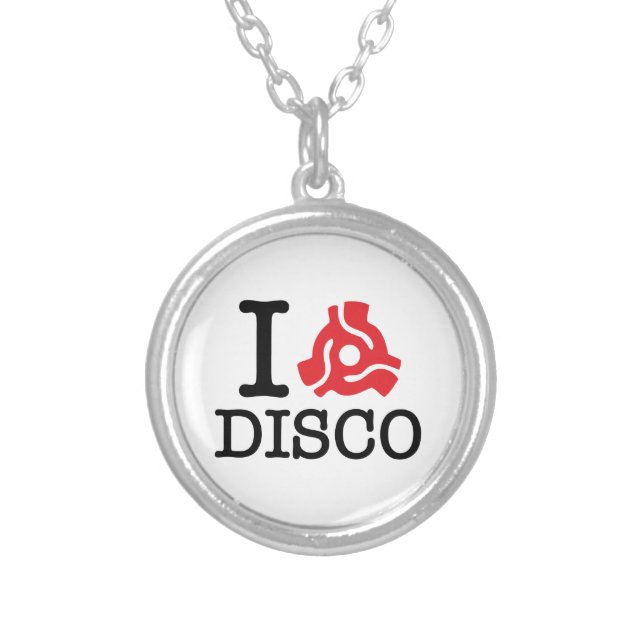 I 45 Adapter Disco Silver Plated Necklace (Front)
