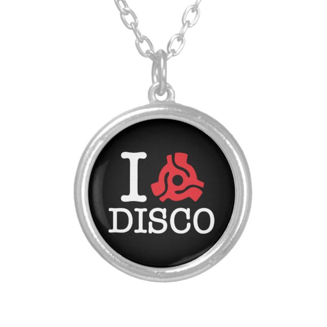 I 45 Adapter Disco Silver Plated Necklace (Front)