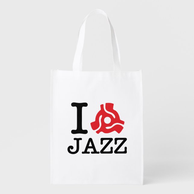 I 45 Adapter Jazz Reusable Grocery Bag (Front)