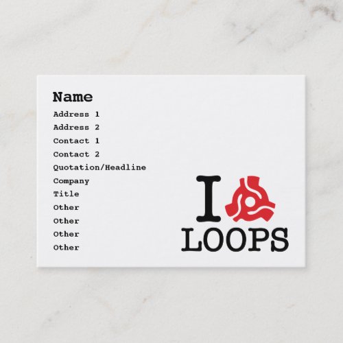 I 45 Adapter Loops Business Card