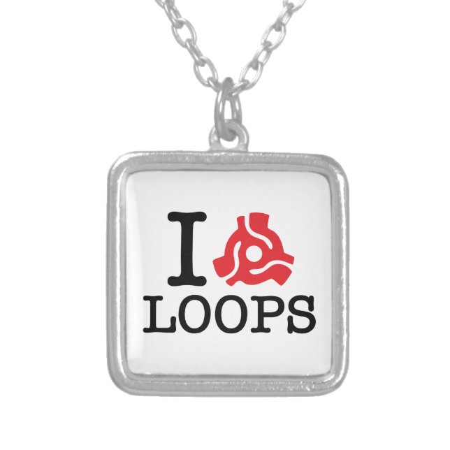 I 45 Adapter Loops Silver Plated Necklace (Front)