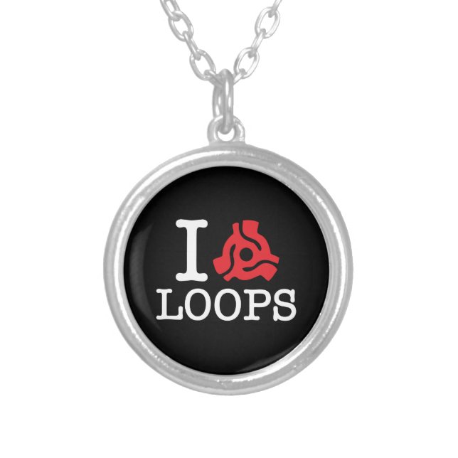 I 45 Adapter Loops Silver Plated Necklace (Front)