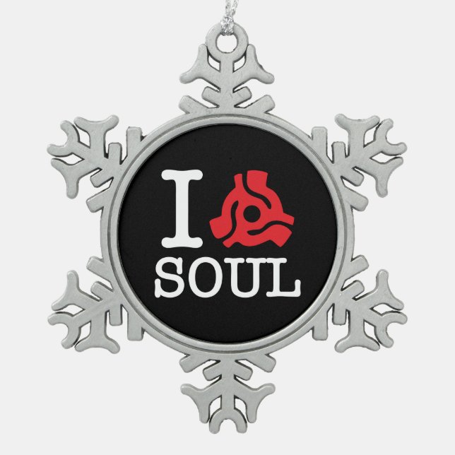 I 45 Adapter Soul Snowflake Pewter Christmas Ornament (Front)