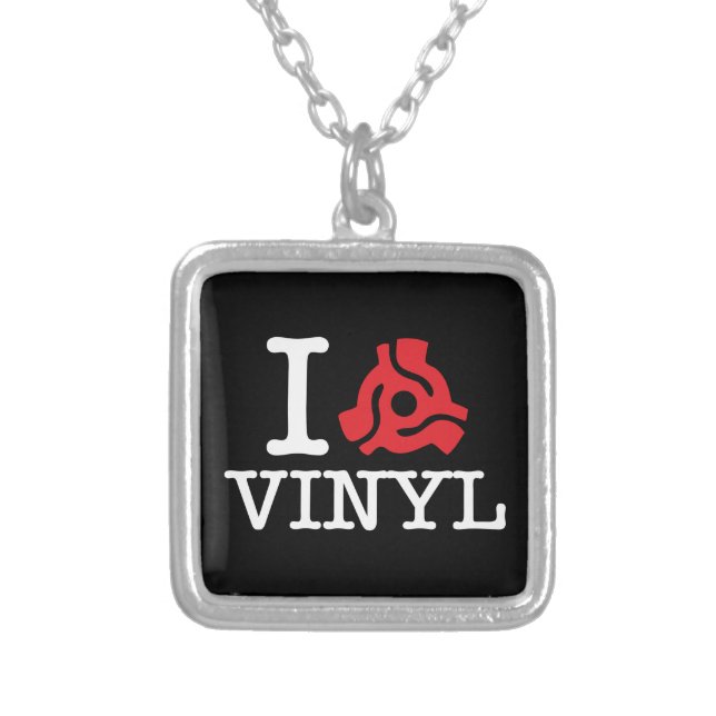 I 45 Adapter Vinyl Silver Plated Necklace (Front)