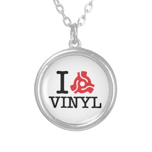 I 45 Adapter Vinyl Silver Plated Necklace