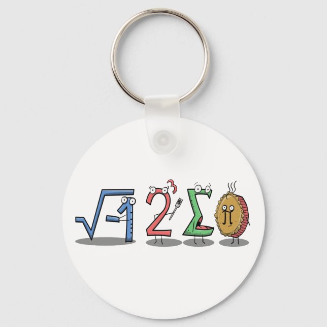 i 8 sum pi (I Ate Some Pie) Math Keyring (Front)