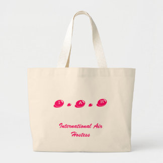 I . A . H, International Air Hostess Large Tote Bag
