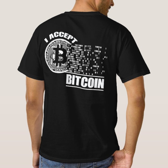 I Accept Bitcoin Crypto T-Shirt (Back)
