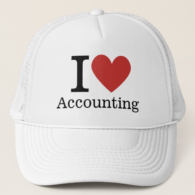 I ❤️ Accounting for Employees CUSTOM Trucker Hat (Front)