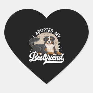 I Adopted My Bestfriend Animal Rights Dog Rescue  Heart Sticker