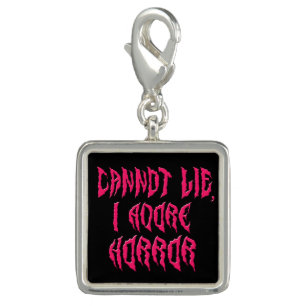 I Adore Horror (Pink Text) Charm