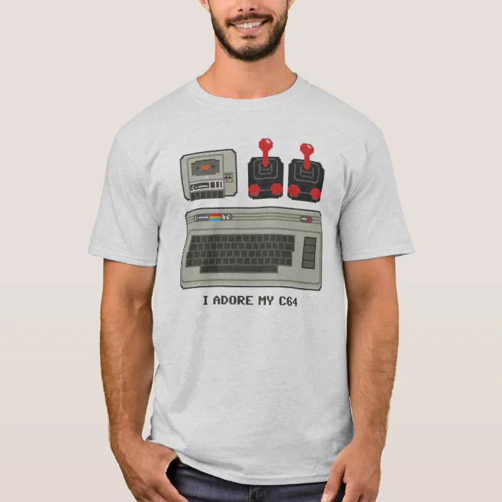 Commodore 64 Basic V2 Computer Retro Geek Nerd Programming  Man T-Shirt 