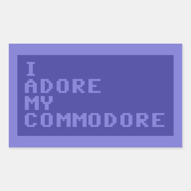 I Adore My Commodore (C64 version) Rectangular Sticker (Front)