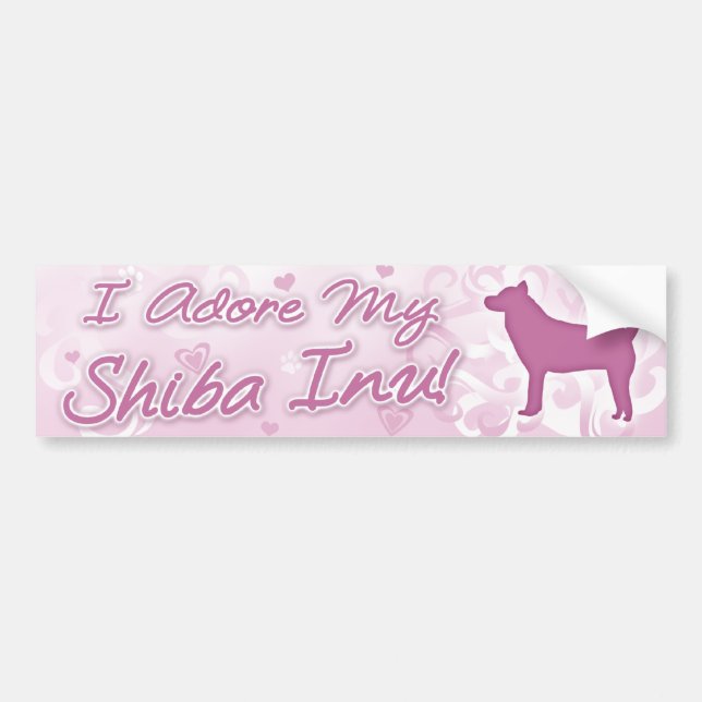 I Adore my Shiba Inu Bumper Sticker (Front)