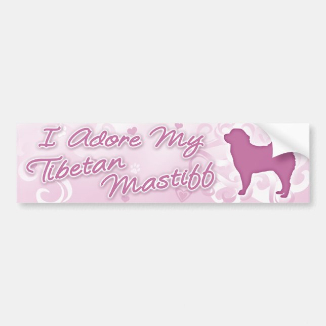 I Adore my Tibetan Mastiff Bumper Sticker (Front)