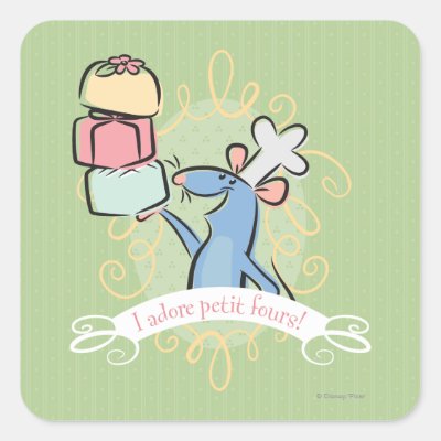 I adore petit fours! square sticker