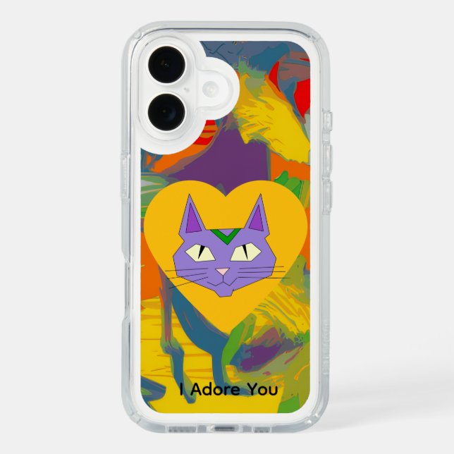 I Adore You Cat Heart Speck Phone Case (Front)