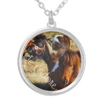 I Adore You In French:  Je T'adore Silver Plated Necklace by Say_i_love_you at Zazzle