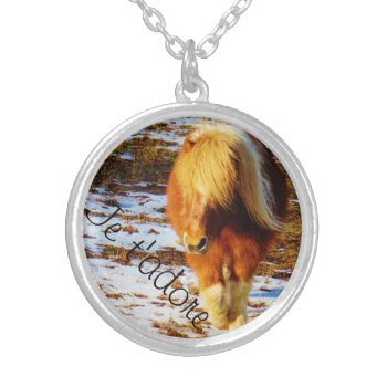 I Adore You In French:  Je T'adore Silver Plated Necklace by Say_i_love_you at Zazzle