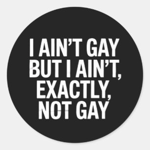 I Ain't Gay But I Ain't Exactly Not Gay LGBTQ Classic Round Sticker