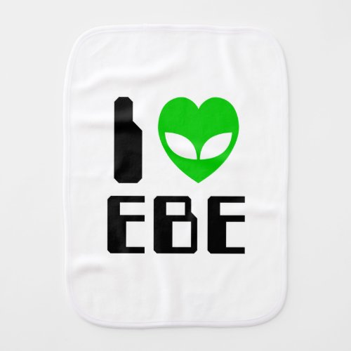 I Alien Heart EBE Burp Cloth