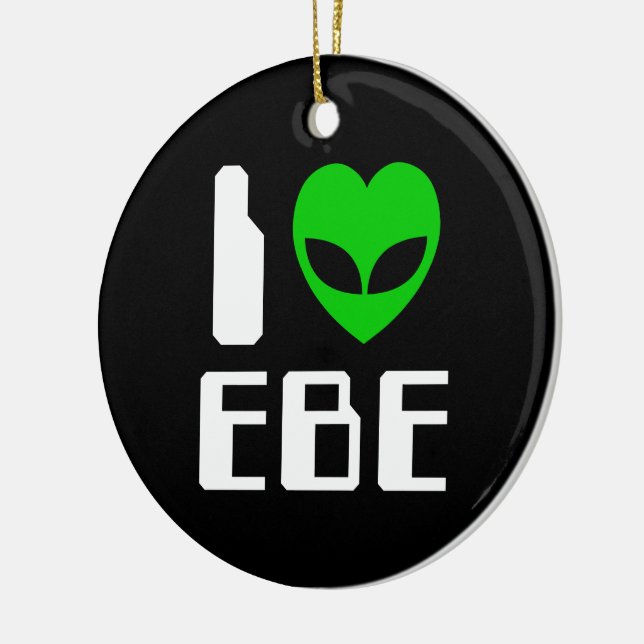 I Alien Heart EBE Ceramic Ornament (Left)
