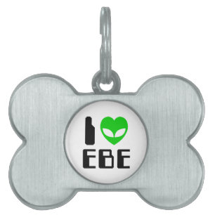 I Alien Heart EBE Pet ID Tag