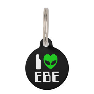 I Alien Heart EBE Pet Name Tag