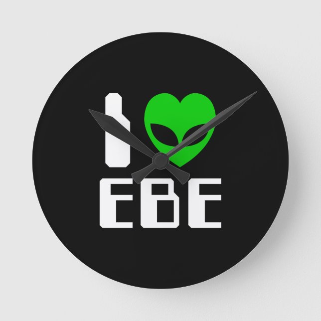 I Alien Heart EBE Round Clock (Front)