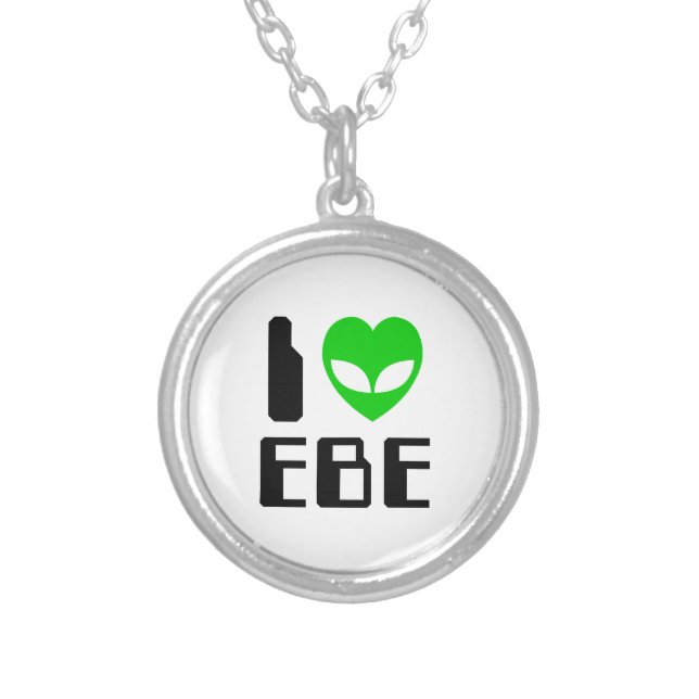 I Alien Heart EBE Silver Plated Necklace (Front)
