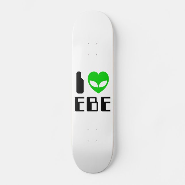 I Alien Heart EBE Skateboard (Front)