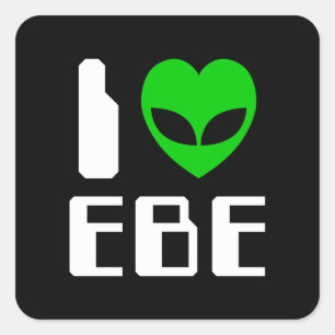 I Alien Heart EBE Square Sticker