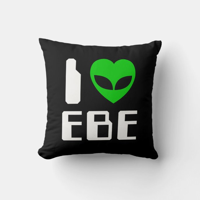 I Alien Heart EBE Throw Pillow (Front)