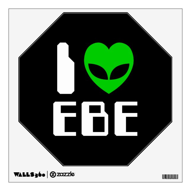 I Alien Heart EBE Wall Decal (Front)