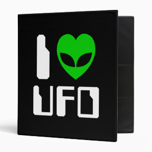 I Alien Heart UFO 3 Ring Binder
