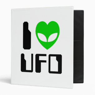 I Alien Heart UFO 3 Ring Binder