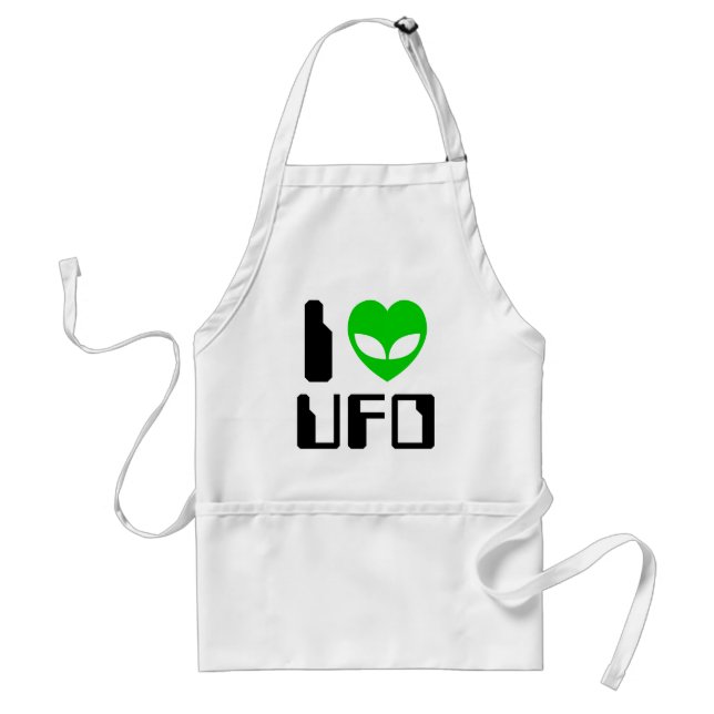 I Alien Heart UFO Adult Apron (Front)