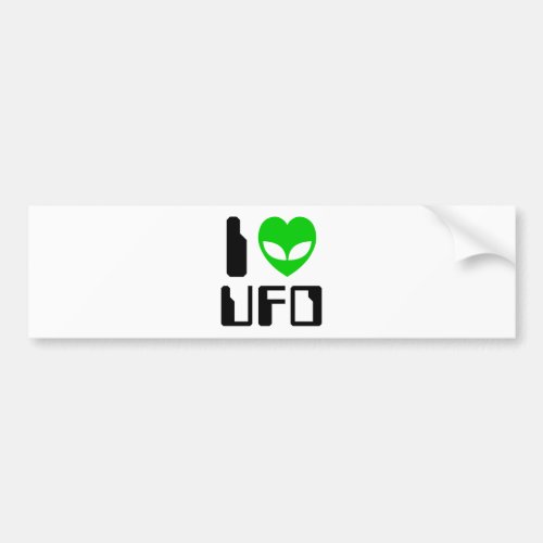 I Alien Heart UFO Bumper Sticker