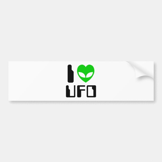 I Alien Heart UFO Bumper Sticker (Front)