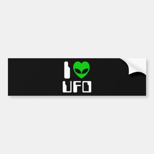 I Alien Heart UFO Bumper Sticker