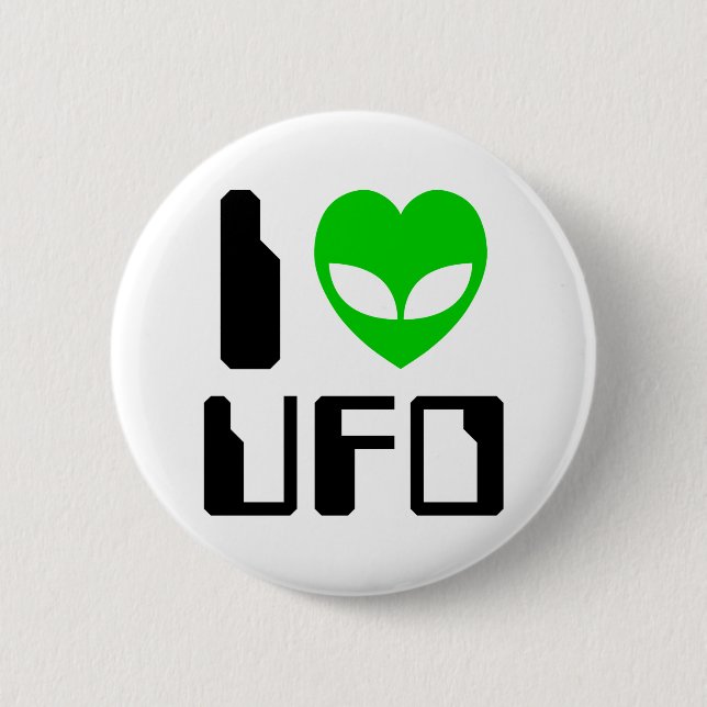 I Alien Heart UFO Button (Front)