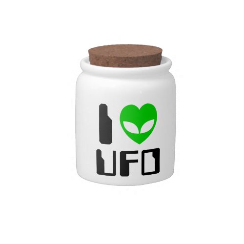 I Alien Heart UFO Candy Jar