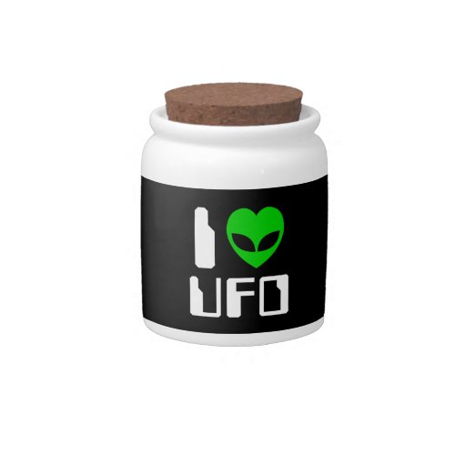 I Alien Heart UFO Candy Jar