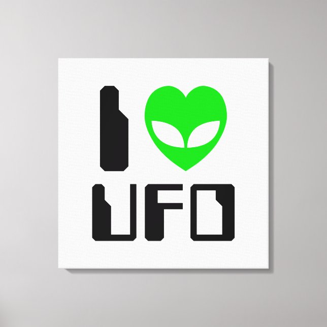 I Alien Heart UFO Canvas Print (Front)